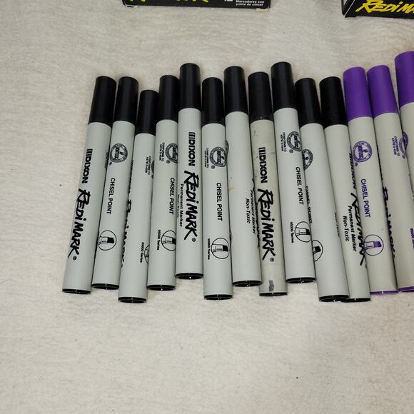 Dixon Industrial RediMark Permanent Markers Chisel Point Metal Barrel Box Art - Picture 6 of 7